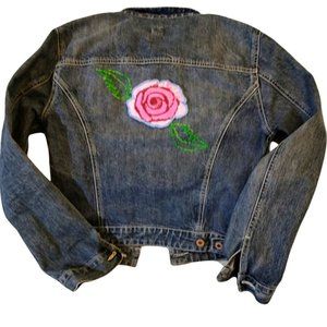 Rose Embroidered Denim Jacket